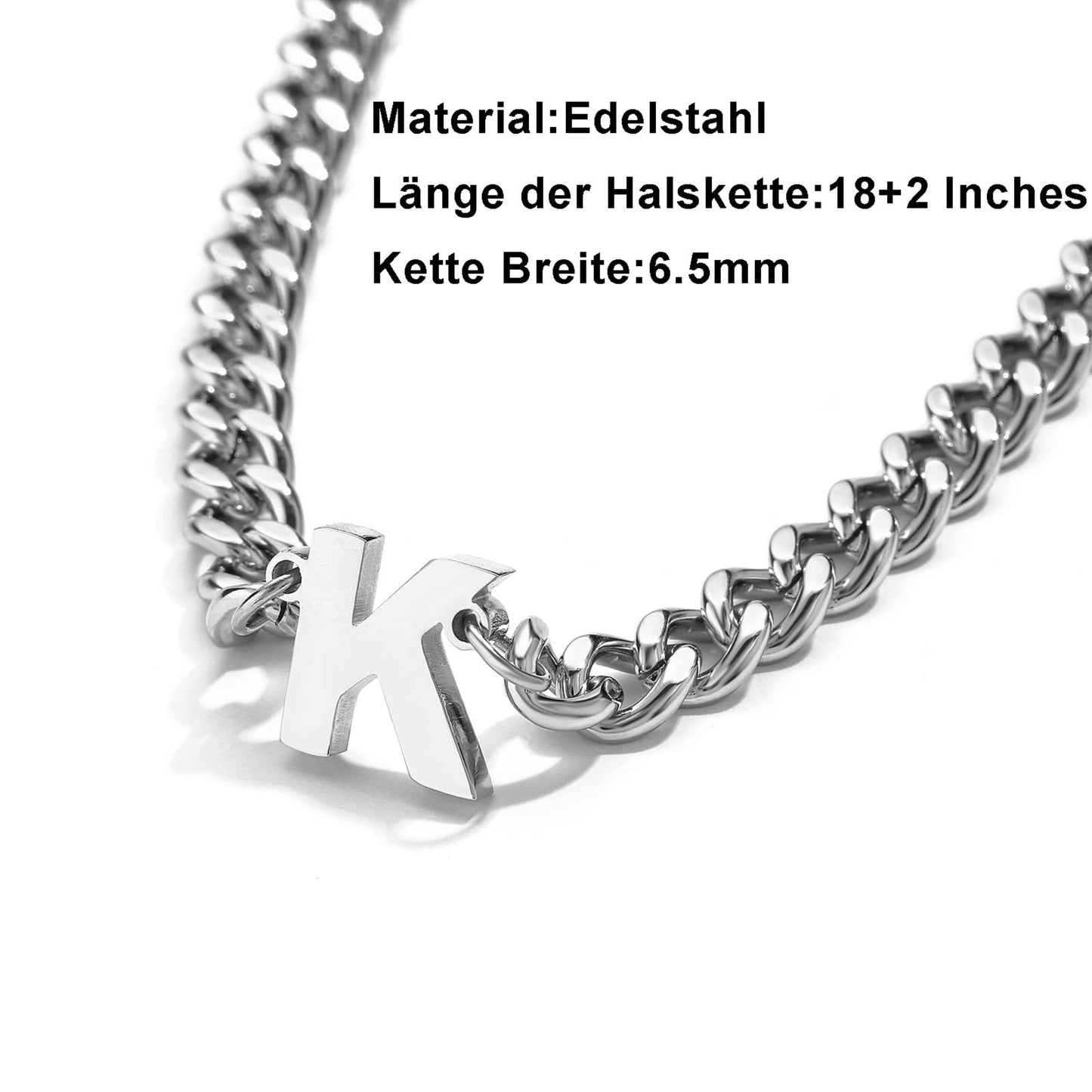 Halsband med Bokstav A-Z för Män – Silver