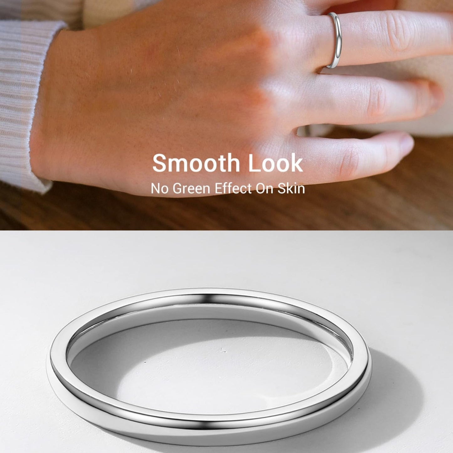 PROSTEEL Bandring – 2-8 mm, Rostfritt Stål/18K Guld, Vigselring