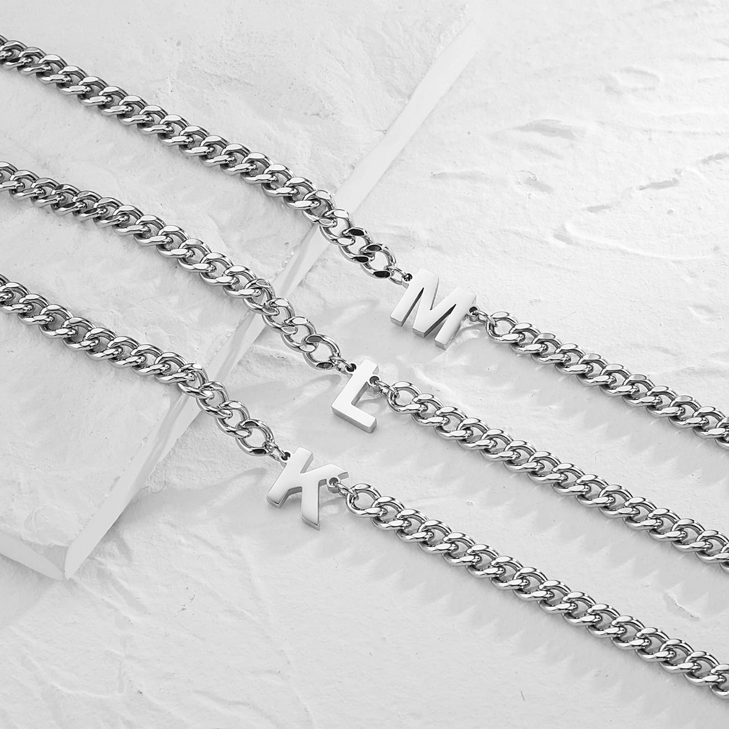 Halsband med Bokstav A-Z för Män – Silver