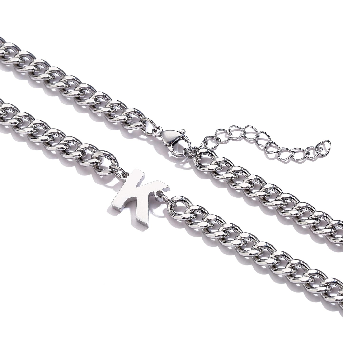 Halsband med Bokstav A-Z för Män – Silver