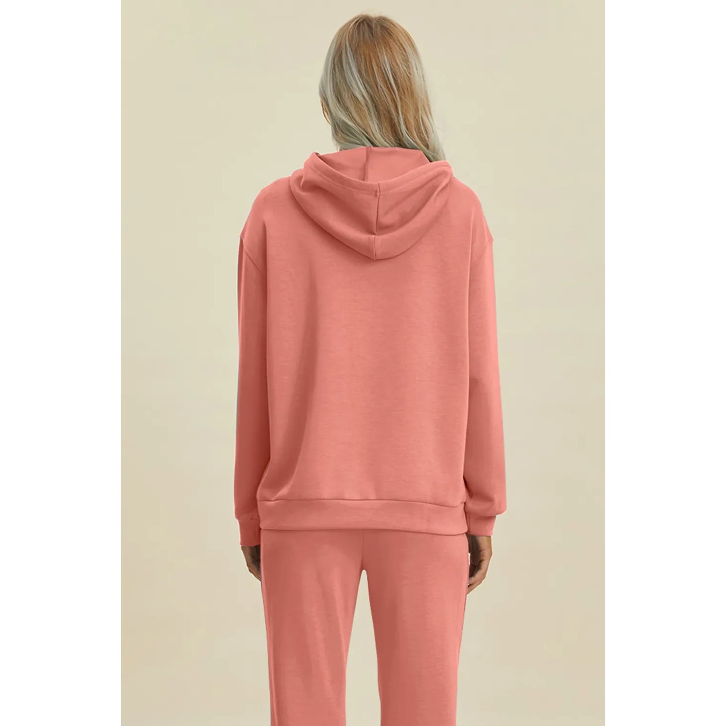 Basic Bae Långärmad Hoodie med Ficka och Snörning