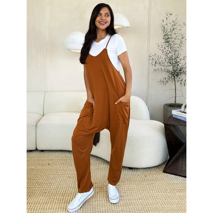 Fullstor jumpsuit med V-ringning