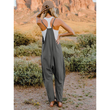 Fullstor jumpsuit med V-ringning