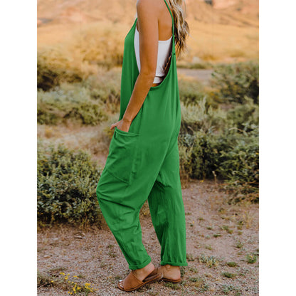 Fullstor jumpsuit med V-ringning