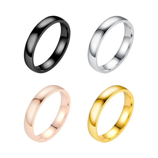 KRYMSON Ringar – 4 st Rostfritt Stål, Silver, Unisex