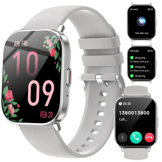 Fitoncloud Smartwatch – 2.01" HD, Samtal, SpO2, IP67, Grå