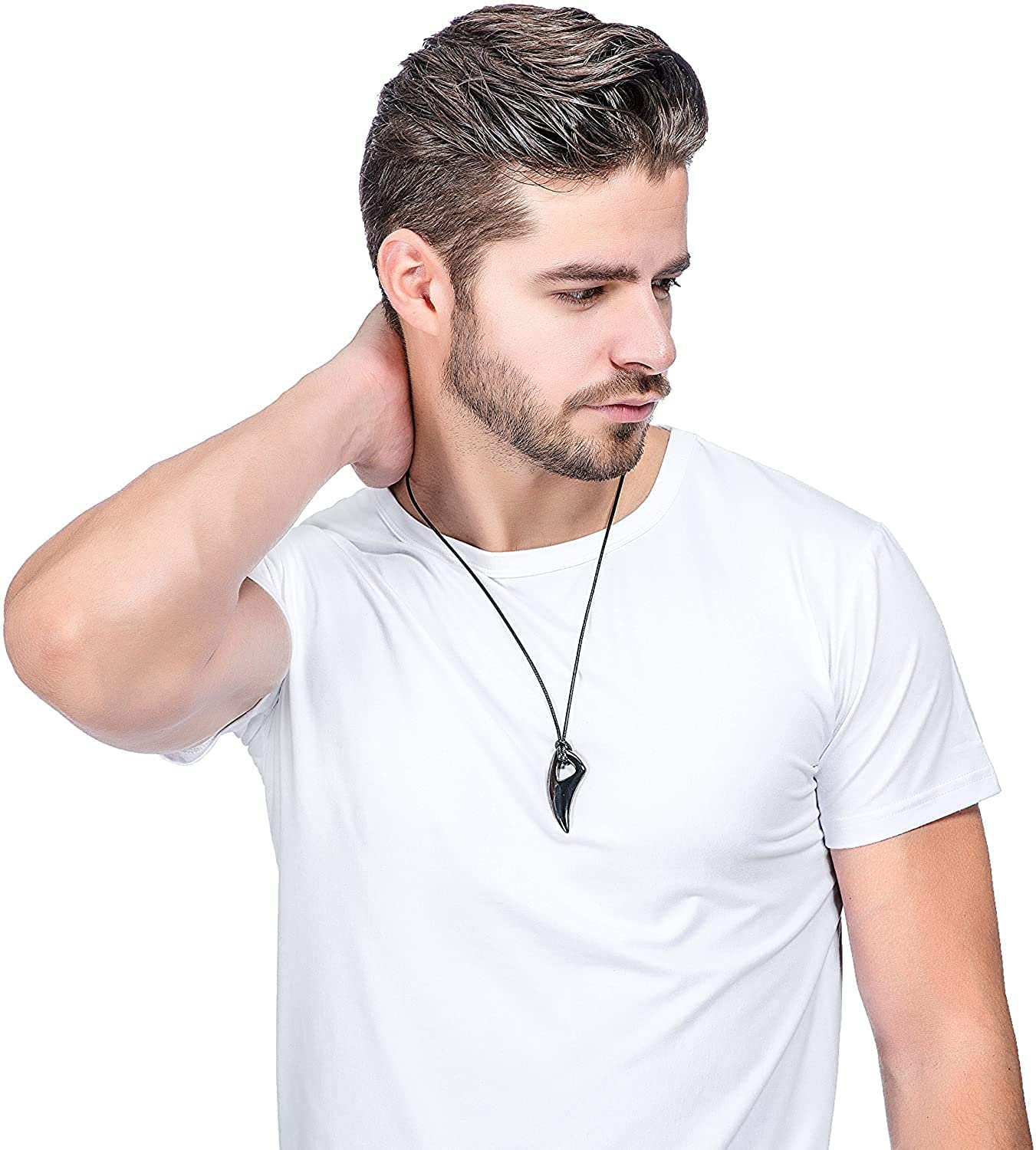 Morfetto Herrhalsband Set – 2 st, Rostfritt Stål, Pilspets & Vargtänder