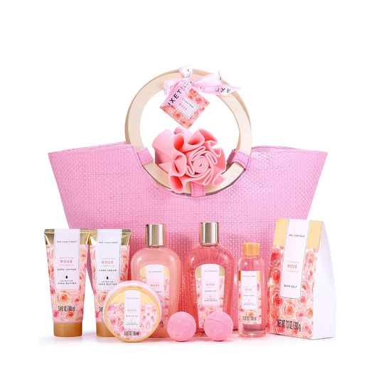 Spa Luxetique Vårdande Set för Kvinnor - 10 St Rosa Parfym, Duschgel, Skumbad
