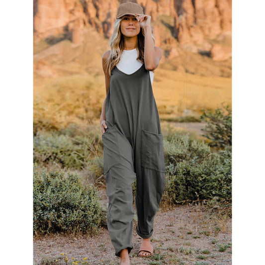 Fullstor jumpsuit med V-ringning